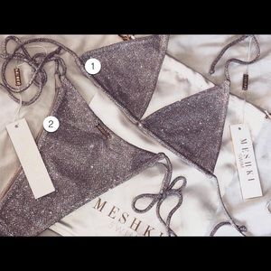 Brand new. Worn only to take pics. Silver bikini